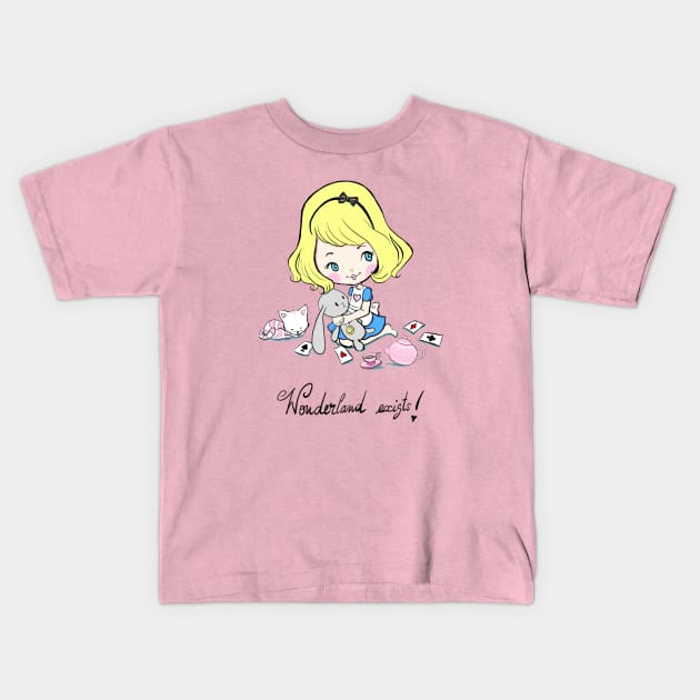 Wonderland exists Kids T-Shirt by mapetitepoupee